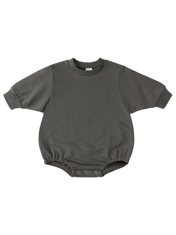 Infant Baby Boy Girls Oversized Romper Bubble Long Sleeve Sweathirt Onesie Newborn Coming Home Outfit Neutral Clothes