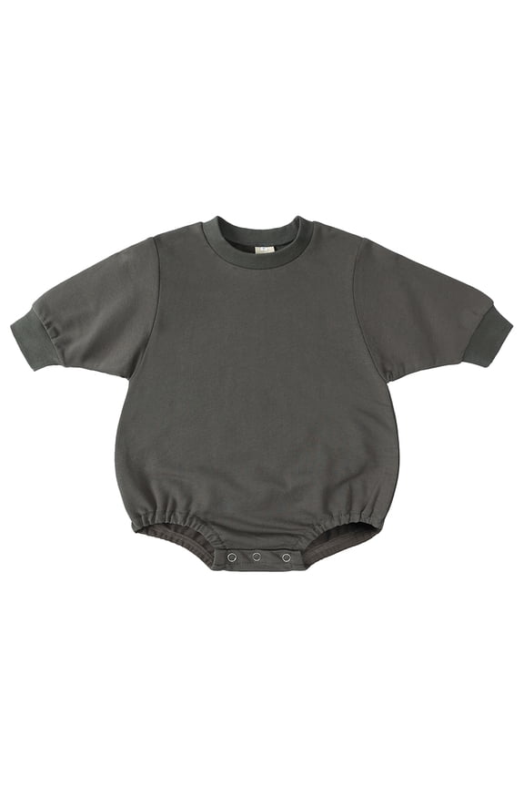 Infant Baby Boy Girls Oversized Romper Bubble Long Sleeve Sweathirt Onesie Newborn Coming Home Outfit Neutral Clothes