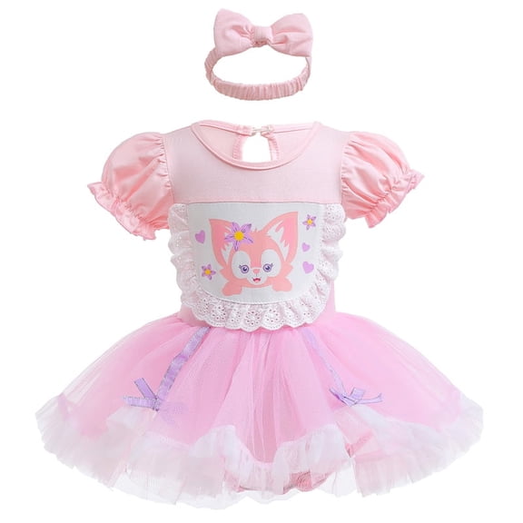Emy Dola Infant Baby Girls Romper Costume Onesie Princess Fairy Tutu Dress Bodysuit with Headband Easter Birthday Wedding Fancy Dress