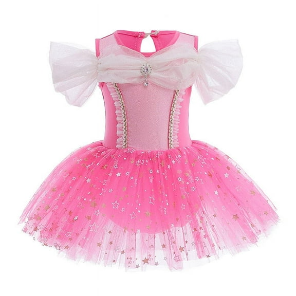 Emy Dola Little Girls Ballet Tutu Dress Toddler Kids Puff Sleeve Leotards 3-8 Years Princess Fairy Dancewear Costume Dress up