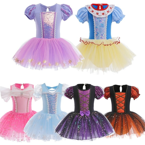 Emy Dola Little Girls Ballet Tutu Dress Toddler Kids Puff Sleeve Leotards 3-8 Years Princess Fairy Dancewear Costume Dress up