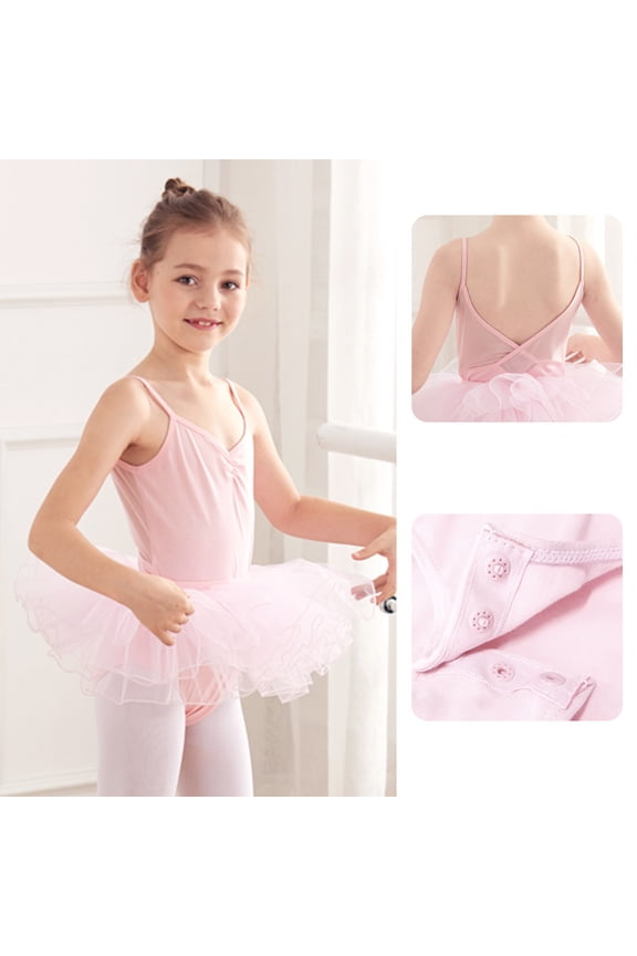 Little Girls Classic Camisole Leotards with Removable Tutu Skirt Toddler Hollow Back Gymnastic Ballerina Tutu Dress 3-9 Years