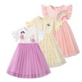 thumbnail image 1 of Emy Dola Little Girls Tulle Dress Toddler Birthday Easter Party Tutu Sundress Flutter Sleeve Summer Tutu Skirts for 1-8 Years, 1 of 9