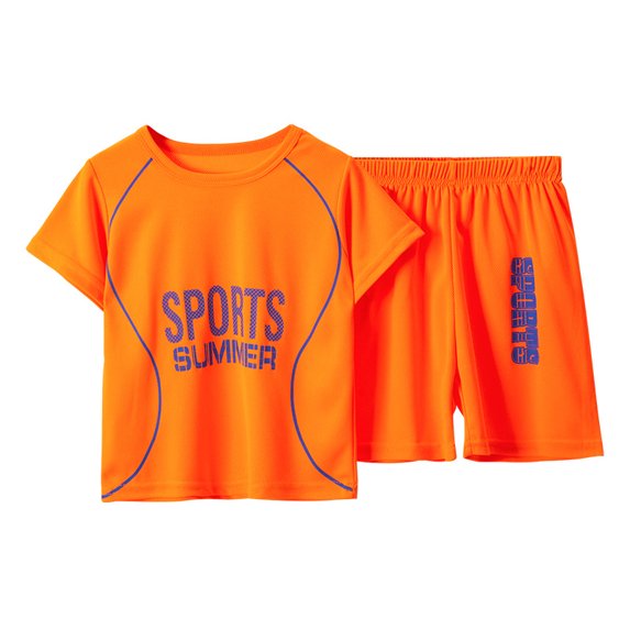 Emy Dola Multi-Colors Toddler Boys Outfits Short Sleeve Suit Summer Sports Suit Girls Basketball T Shirt + Shorts Football Suit Sets Outfits,2-Piece,