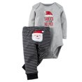 thumbnail image 1 of Emy Dola My First Christmas Romper Outfits For Newborn Baby Boy's Long Sleeve Santa Claus Bodysuit Stripes Pants Set 2-piece Xmas Clothes, 1 of 9