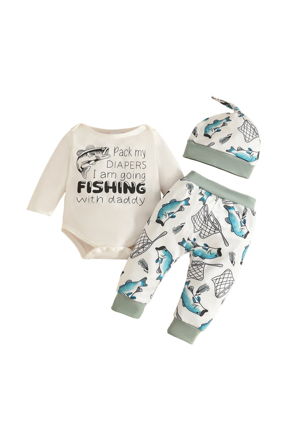 Newborn Baby Boy Clothes Animal Print Long Sleeve Romer + Pants + Hat 3 PCS Infant Outfits Set 0-28 Months-Bees