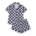 thumbnail image 1 of Emy Dola Silk Satin Pajama Set for Women 2 Piece Lounge Pjs Winter Matching Summer Sleepwear Button Down Shirt Shorts S-2XL, 1 of 9