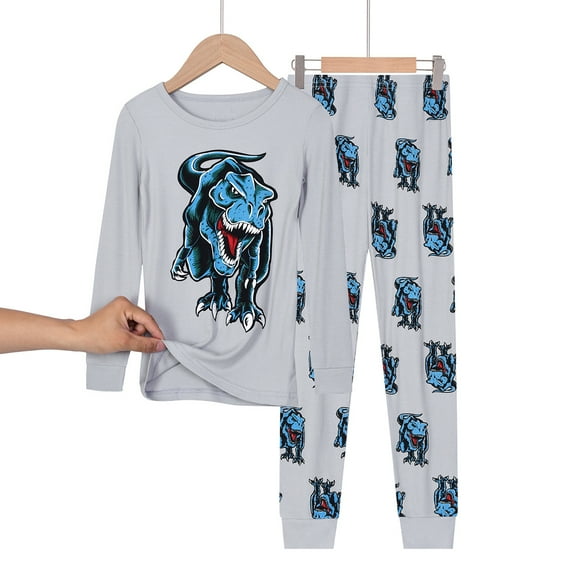 Emy Dola Toddler Boys Long Sleeve Dinosaur Pajamas Sets With Mathing Long Pants For 3-9 Years Boy Kids Sleepwear Pjs Set