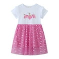 thumbnail image 1 of Emy Dola Toddler Girl's Casual Short Sleeve Tutu Skater Princess Tulle Dress 2-7T Kids Easter Party Dresses - 1Pcs Stars, 1 of 5