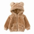 thumbnail image 1 of Emy Dola Toddler Kids Fleece Hooded Jacket Coat with Ears Zipper Lightweight Long Sleeve Thick Warm Outerwear For 1-7 Years Boy Girls, 1 of 8