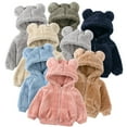 thumbnail image 1 of Emy Dola Toddler Kids Fleece Hooded Jacket Coat with Ears Zipper Lightweight Long Sleeve Thick Warm Outerwear For 1-7 Years Boy Girls, 1 of 10
