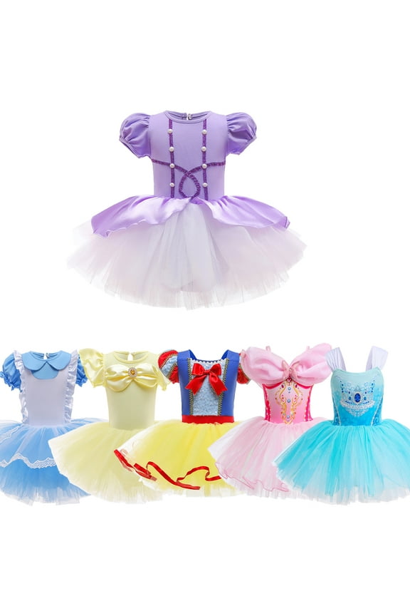 Toddler Princess Ballerina Dance Costume For 3-8 Years Little Girls Leotard Ballet Tutu Dress Kids Fancy Dancewear