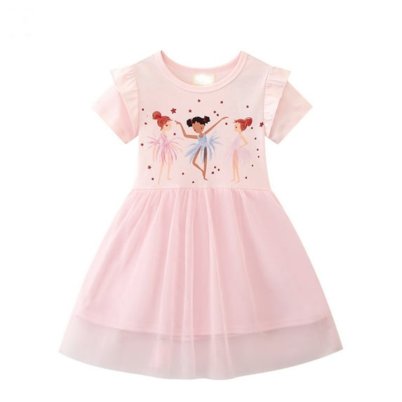 Emy Dola Toddler Tutu Dress Girls Ruffle Tulle Dresses Summer Party Princess Lace Sundress for 2-7Y