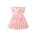 thumbnail image 1 of Emy Dola Tollder Girls Ruffle Sleeve Tulle Dresses For 1-8 Years Summer Birthday Easter Party Cotton Tutu Dress, 1 of 8