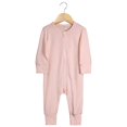 thumbnail image 1 of Emy Dola Unisex Baby Bamboo Viscose Pajamas Rompers with Mitten Cuffs Infant Boys Girls 2-way Zippers Long Sleeve Sleepwear One-piece, 1 of 1
