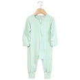 thumbnail image 1 of Emy Dola Unisex Baby Bamboo Viscose Pajamas Rompers with Mitten Cuffs Infant Boys Girls 2-way Zippers Long Sleeve Sleepwear One-piece, 1 of 1