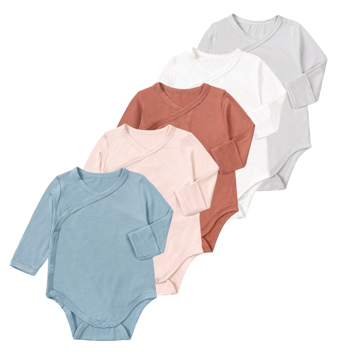 Star Organic Baby Unisex Pk Long Sleeve Mitten Cuff Bodysuits