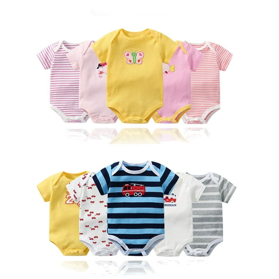 Emy Dola Unisex Baby Rompers 100% Cotton Short Sleeve Romper Onesies for Boys & Girls 0-24M Infant Summer Bodysuit