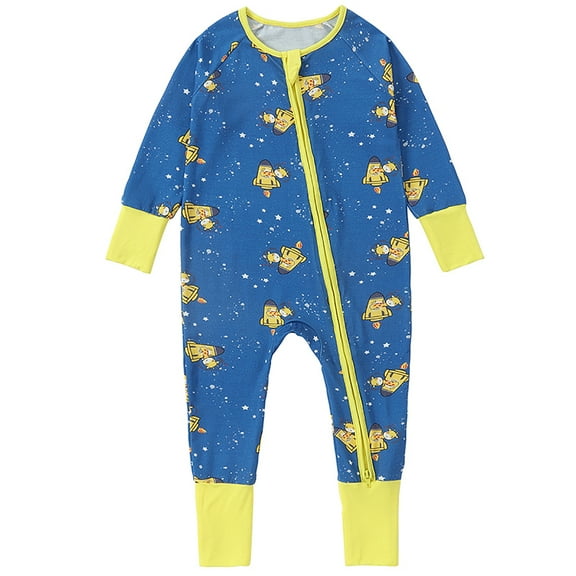 Emy Dola Unisex Baby Snug Fit Pajamas Long Sleeve Baby Sleeper Romper 2-Way Zipper Toddler Boys Girls' Christmas One-piece PJs