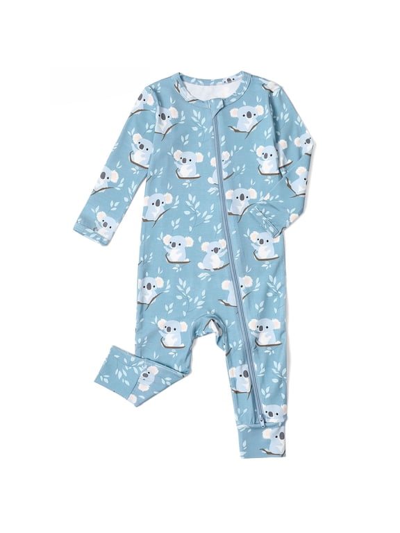Viscose From Bamboo Baby Footless Romper One-Piece Newborn Sleep 'N Play Jumpsuit for Baby Girl Boys Long Sleeve Zipper Onesies
