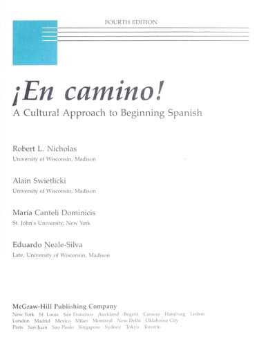 Pre-Owned ¡En camino! A Cultural Approach To Beginning Spanish ...