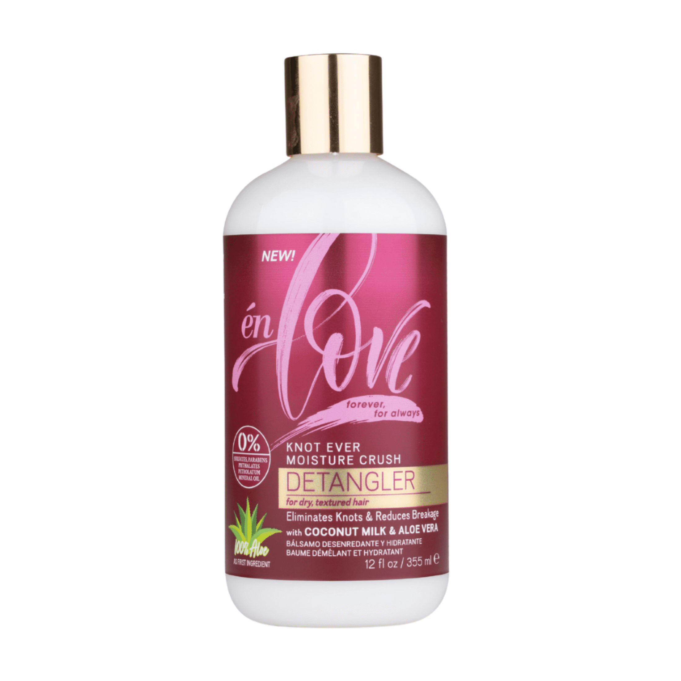 En Love Beauty Coconut Milk & Aloe Vera Moisture Crush Knot Ever Detangler, 12 fl. oz.