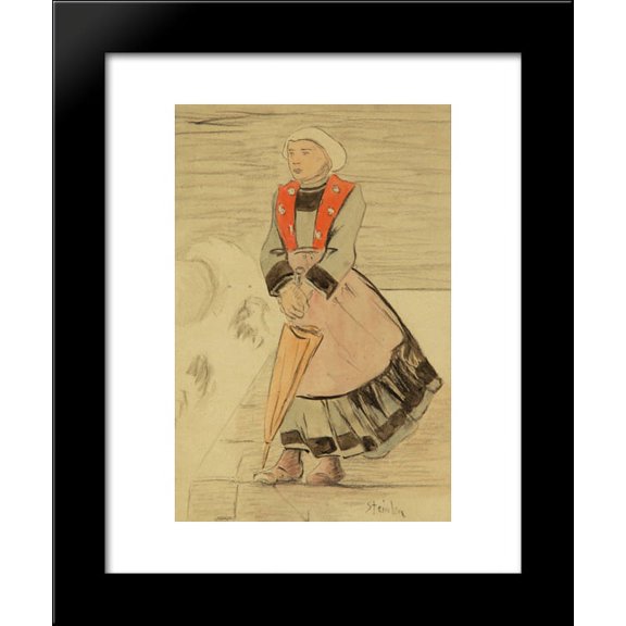 En Partance - Preliminary drawing 20x24 Framed Art Print by Theophile Steinlen