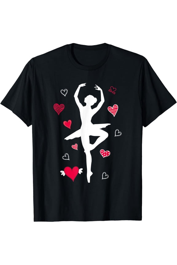 En Pointe Ballet Dancing Ballerina Girls Women Hearts Ballet T-Shirt