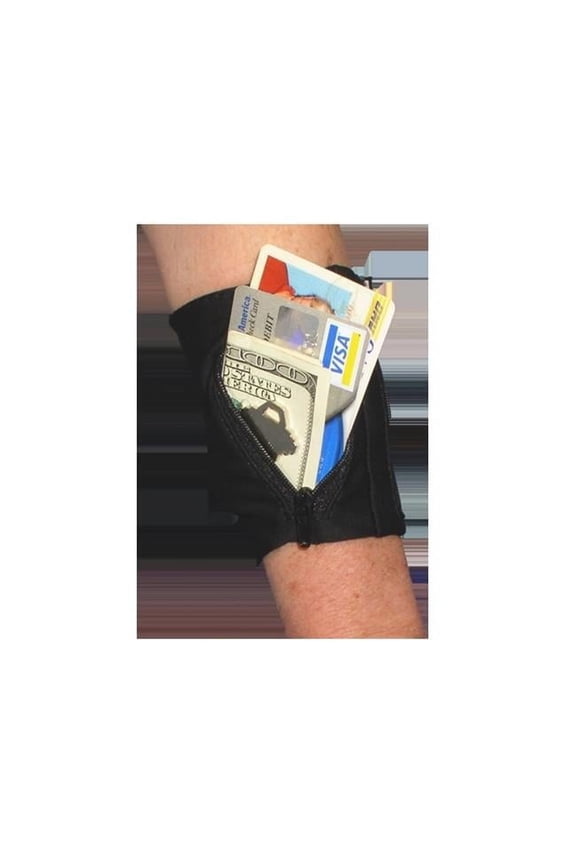 061 3" x 4" Hidden 2-Pocket Arm Band, Black