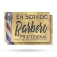 thumbnail image 1 of En Servicio Barbero Profesional Vinyl Decal 2 Pack of 18 Inch x 24 Inch Weatherproof Heavy-Duty Adhesive Backing | Spanish Barber Sign, Grooming Services, Professional Look | Made in, 1 of 6