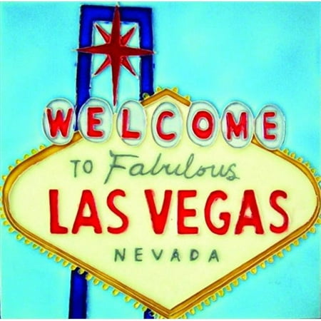 En Vogue B-161 Welcom to Las Vegas - Decorative Ceramic Art Tile - 8 in. x 8 in.