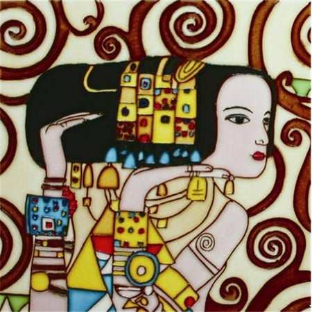 En Vogue BB-12 Expectation by Gustav Klimt - Decorative Ceramic Art Tile - 8 in. x 8 in.