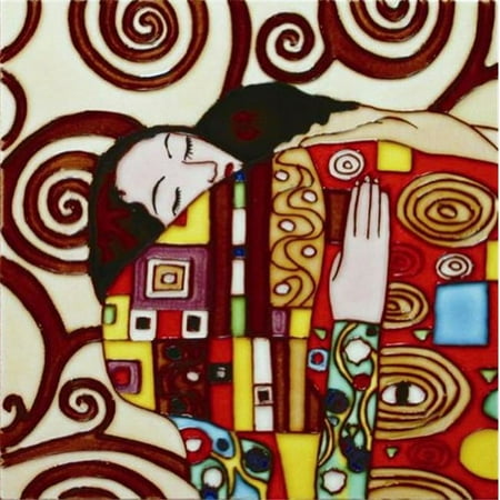 En Vogue BB-13 Fulfillment By Gustav Klimt - Decorative Ceramic Art Tile - 8 in. x 8 in.