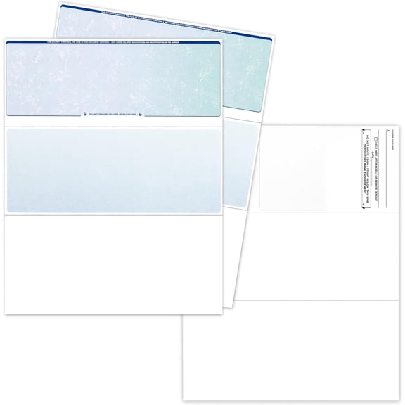 EnDoc Computer Check Paper - 100 Sheets - Business Checks on Top - Security Features & Laser Printer Compatible with Quickbooks Blank Check Stock - Prismatic Blue Green