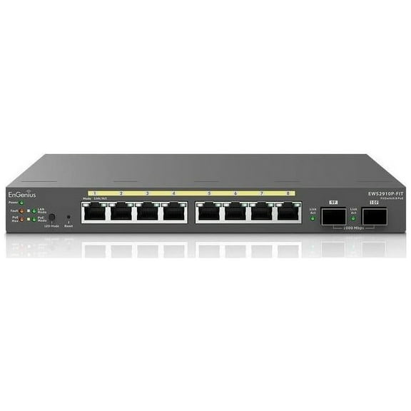 Engenius Fit Managed Ews2910P-Fit 8-Port Gigabit Poe L2+ Switch With A 55W Poe B