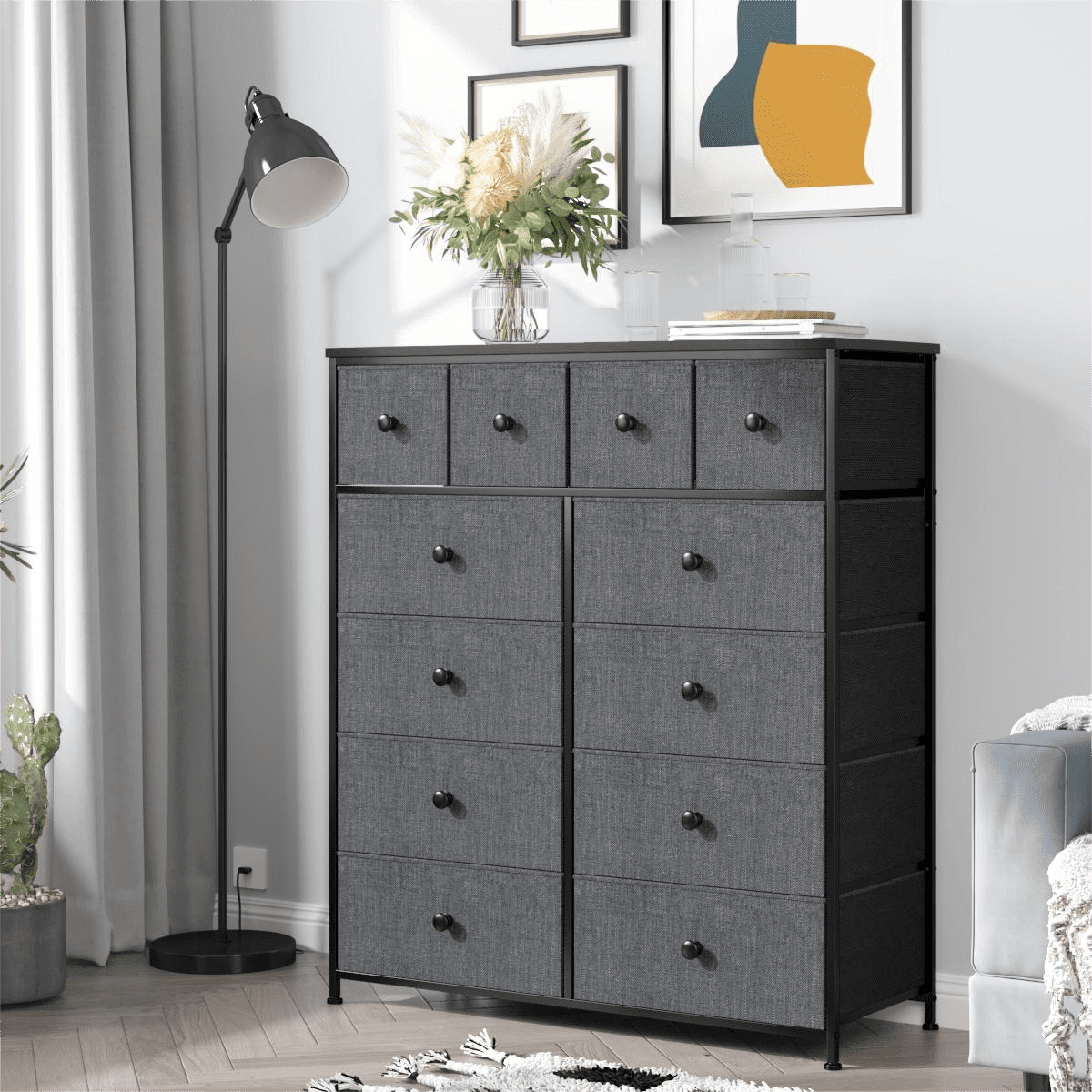 Dark grey on sale tall dresser