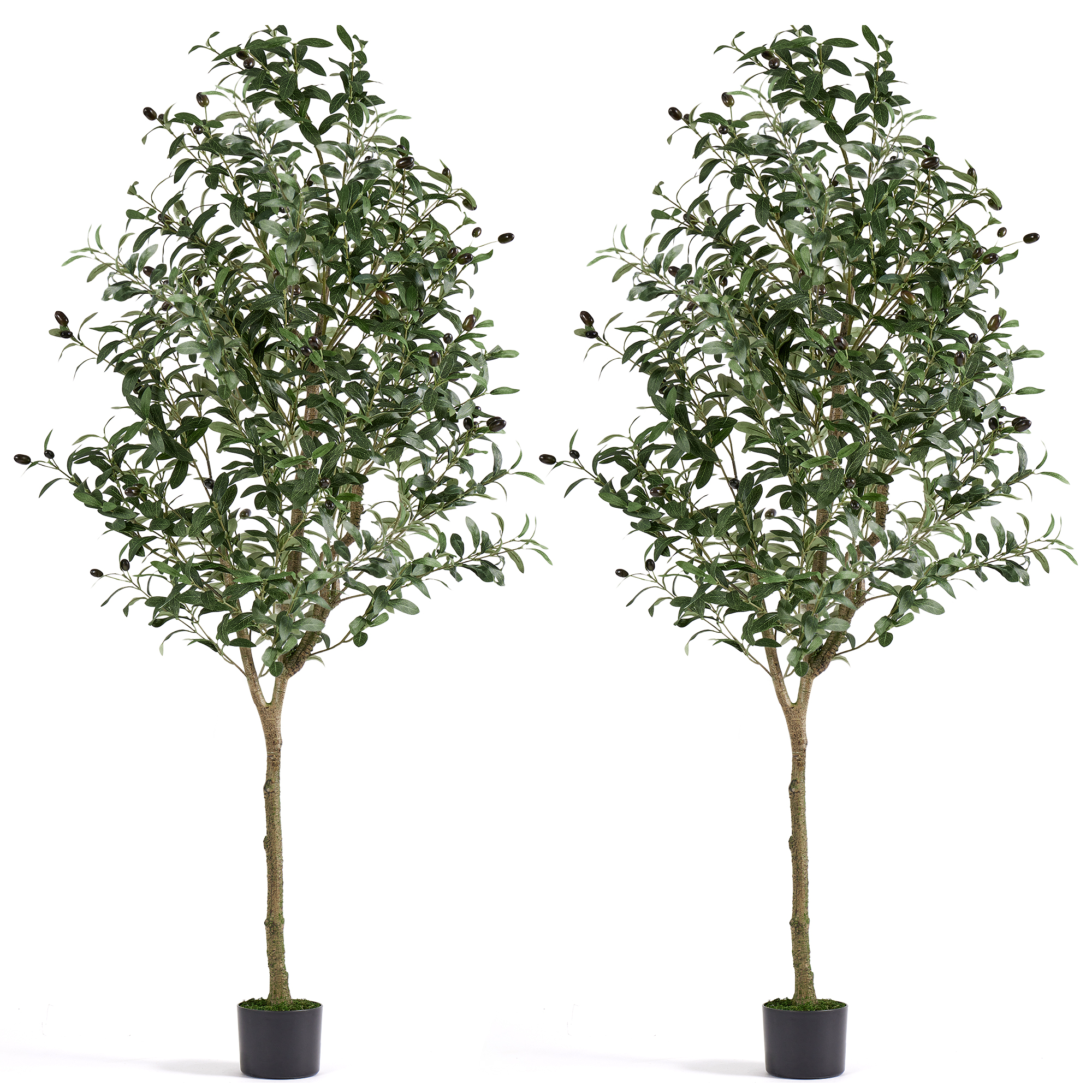 EnHomee 2Pack 6.5FT Faux Olive Trees Artificial Indoor 78" Tall Fack