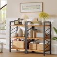 thumbnail image 1 of EnHomee 2 Pieces 3-Tier Industrial Bookcase with Metal Frame & Side Support, Rustic Brown Compact Bookshelf for Bedroom, Home Office, Living Room Storage, 1 of 10