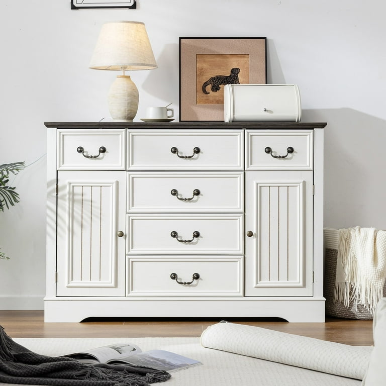 EnHomee 6 Drawers Dresser with Barn Door,Wooden White Dressers for Bedroom,Chest of Drawers for Living Room Entryway Hallway,47.2" Wx33.5 H x15.7 D EnHomee 6 Drawers Dresser with Barn Door,Wooden White Dressers for Bedroom,Chest of Drawers for Living Room Entryway Hallway,47.2" Wx33.5 H x15.7 D