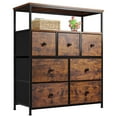 thumbnail image 1 of EnHomee 7 Drawer Fabric Dresser for Bedroom Chest of Drawers Storage Tower,Rustic Brown, 1 of 9