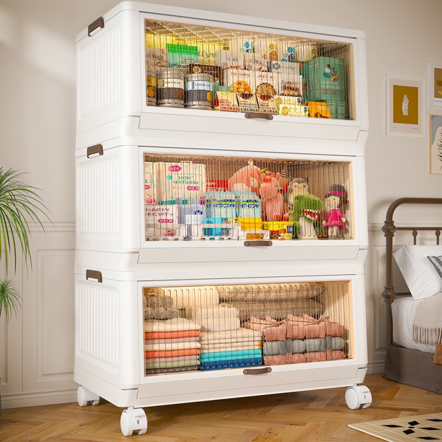 EnHomee 85GAL Storage Bins with Lids 3 Packs Large Stackable Storage