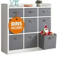 thumbnail image 1 of EnHomee 9 Cube Storage Organizer Cubby Storage 9 Cube bookshelf With Bins For Bedroom Livingroom White Cubby Storage for Home, White Finish, 1 of 9