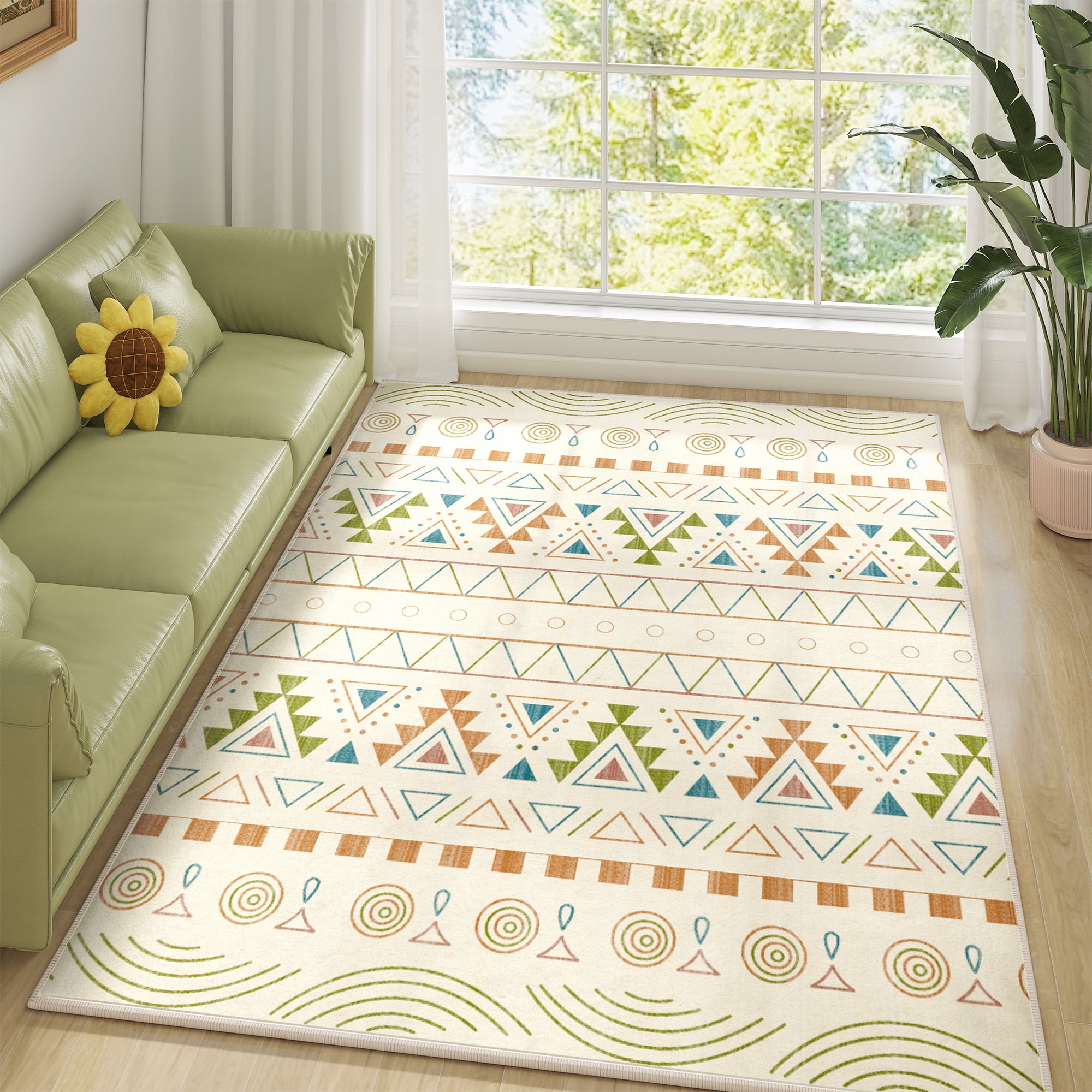 EnHomee Area Rug for Living Room 4x6 Area Rugs for Bedroom Machine Washable Area Rug,Colorful