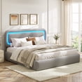 thumbnail image 1 of EnHomee Boucle Bed Frame with Rounded Corner Cloud Bed Frame with Headboard Upholstered Bed Frame Queen Size ,Gray, 1 of 8