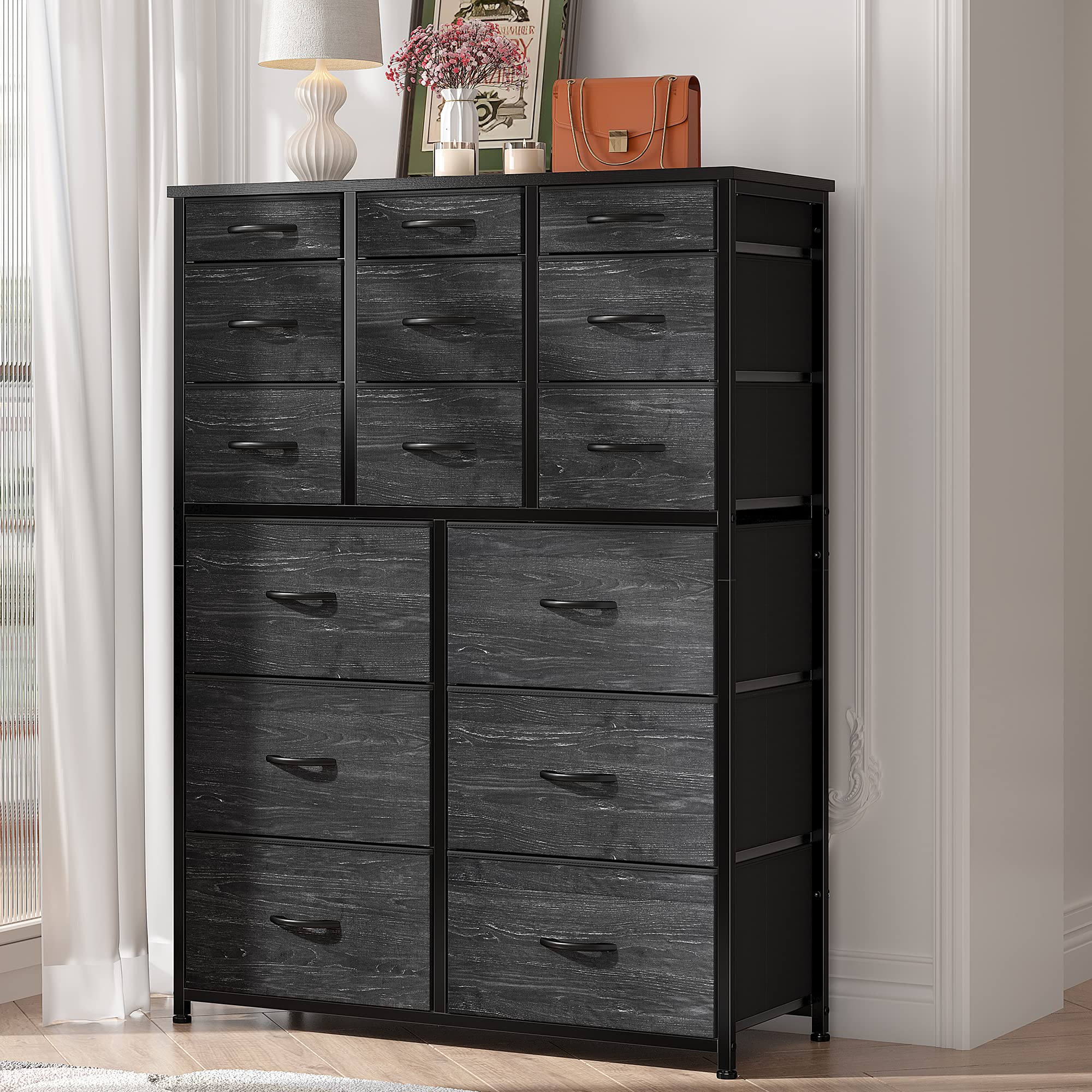 EnHomee Drawer Dresser for Bedroom with 15 Drawers, Tall Dressers for