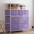thumbnail image 1 of EnHomee Dresser for Bedroom with 7 Drawers Dresser for Closet TV Stand Dressers & Chests of Drawers with Wood Top & Metal Frame Tall Dresser for Living Room Entryway, Purple, 1 of 8