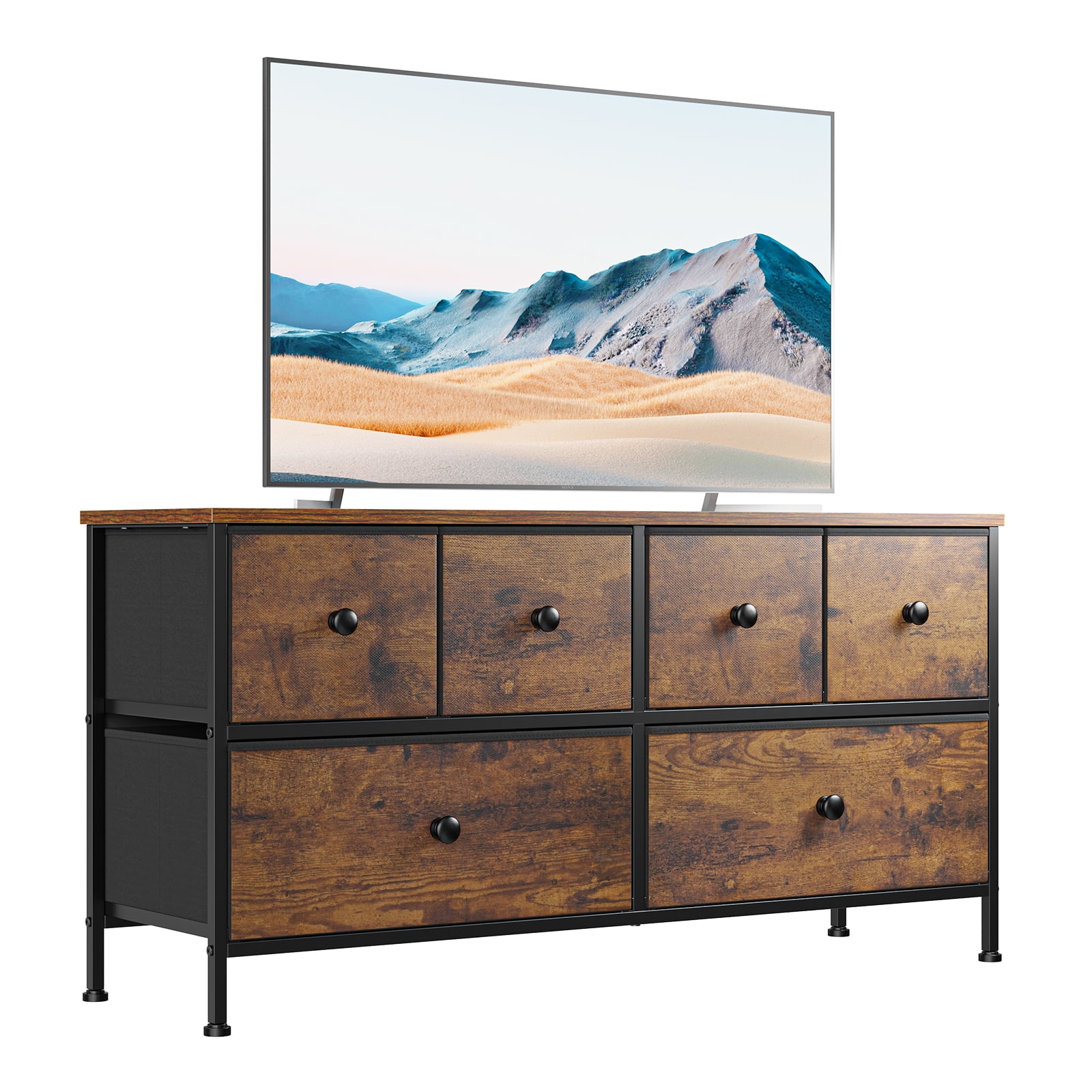 EnHomee Dresser for Bedroom TV Stand with 6 Drawers TV Stand Wide