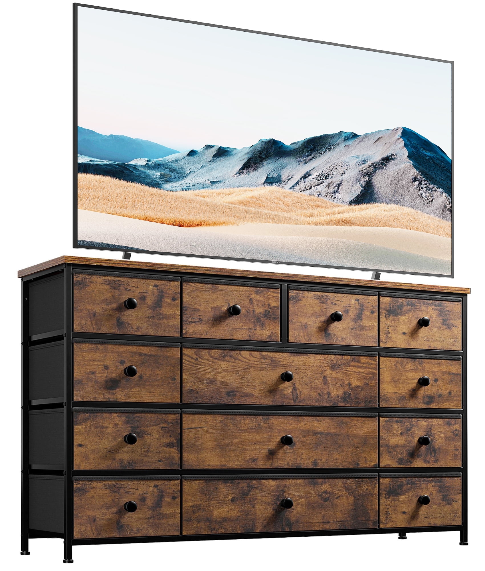 EnHomee Dresser TV Stand for 55" TV Wide Dresser for Bedroom with 13