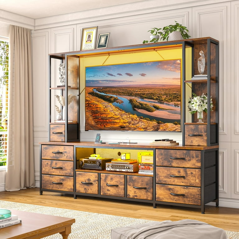 EnHomee Entertainment Wall Unit TV Stands with 11 Fabric EnHomee Entertainment Wall Unit TV Stands with 11 Fabric