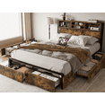 thumbnail image 1 of EnHomee Full Bed Frame with Headboard Metal Bed Frame with 6 Storage Drawers &  Charge Station, 1 of 8